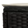  Kerti lábtartó Fekete és Krém 80 x 38 x 45 cm PE Rattan