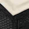  Kerti lábtartó Fekete és Krém 80 x 38 x 45 cm PE Rattan
