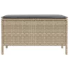  Kerti lábtartó Beige és Világosszürke 80 x 38 x 42 cm PE Rattan