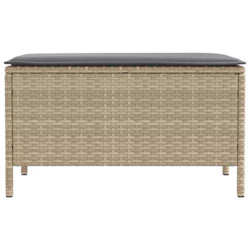  Kerti lábtartó Beige és Világosszürke 80 x 38 x 42 cm PE Rattan
