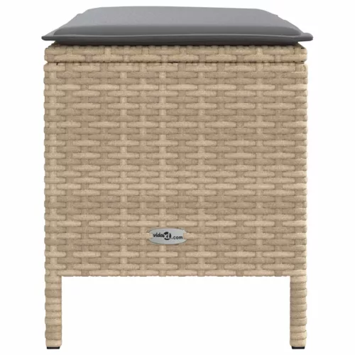  Kerti lábtartó Beige és Világosszürke 80 x 38 x 42 cm PE Rattan
