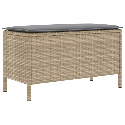  Kerti lábtartó Beige és Világosszürke 80 x 38 x 42 cm PE Rattan