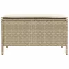  Kerti lábtartó párnával Beige és krém 80 x 38 x 42 cm PE Rattan
