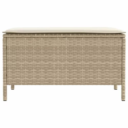 Kerti lábtartó párnával Beige és krém 80 x 38 x 42 cm PE Rattan