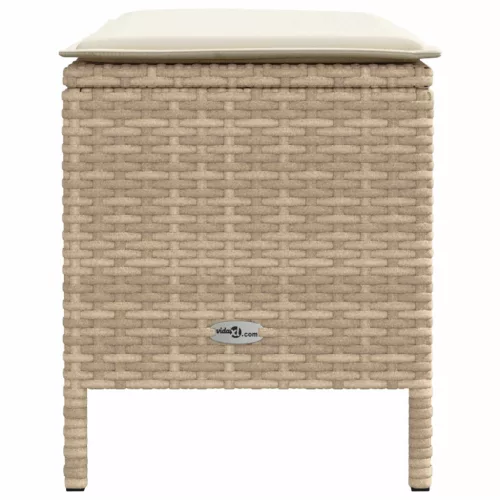  Kerti lábtartó párnával Beige és krém 80 x 38 x 42 cm PE Rattan