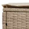  Kerti lábtartó párnával Beige és krém 80 x 38 x 42 cm PE Rattan