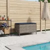  Kerti lábtartó Szürke és sötétkék 80 x 38 x 42 cm PE Rattan
