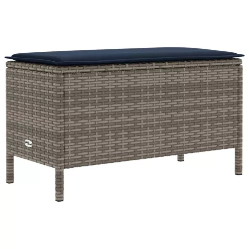  Kerti lábtartó Szürke és sötétkék 80 x 38 x 42 cm PE Rattan
