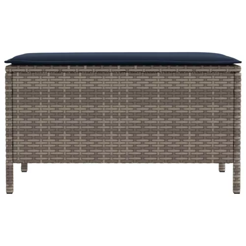  Kerti lábtartó Szürke és sötétkék 80 x 38 x 42 cm PE Rattan