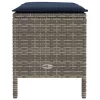  Kerti lábtartó Szürke és sötétkék 80 x 38 x 42 cm PE Rattan