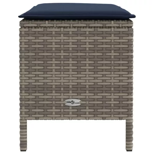  Kerti lábtartó Szürke és sötétkék 80 x 38 x 42 cm PE Rattan