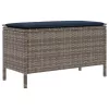  Kerti lábtartó Szürke és sötétkék 80 x 38 x 42 cm PE Rattan