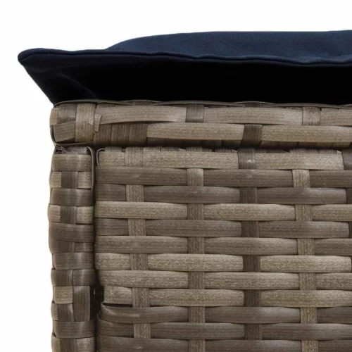  Kerti lábtartó Szürke és sötétkék 80 x 38 x 42 cm PE Rattan