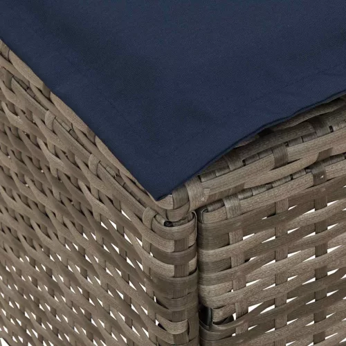 Kerti lábtartó Szürke és sötétkék 80 x 38 x 42 cm PE Rattan