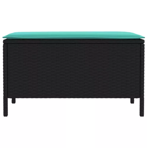  Kerti lábtartó Fekete és Türkiz 80 x 38 x 42 cm PE Rattan