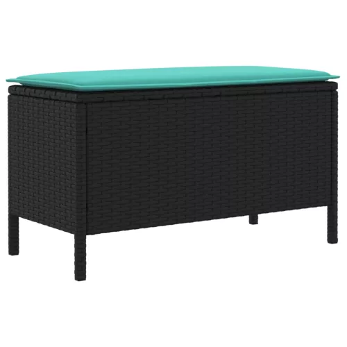  Kerti lábtartó Fekete és Türkiz 80 x 38 x 42 cm PE Rattan