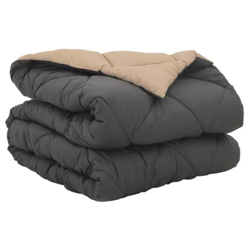  Teljes éves takaró Antracit és Taupe 200 x 140 cm Mikroszál
