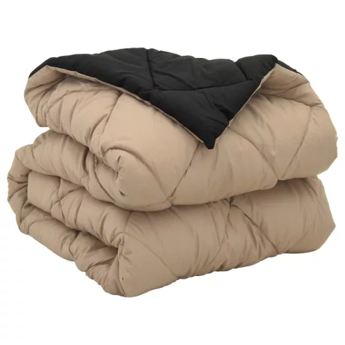  Teljes éves takaró Fekete és Taupe 220 x 140 cm Mikroszál