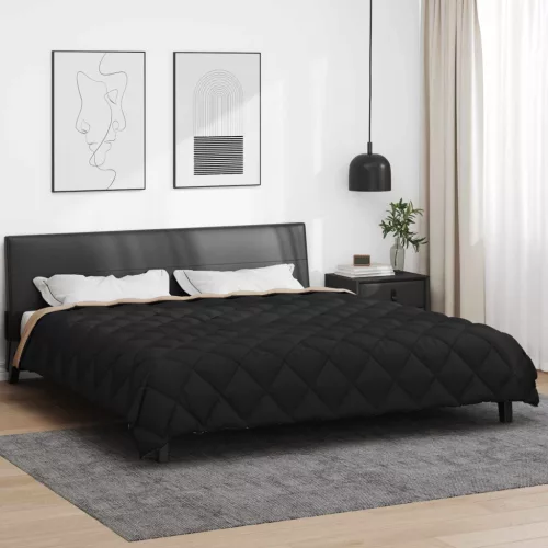  Téli takaró Fekete és Taupe 200 x 200 cm Mikroszál