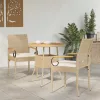  Kerti székek 2 pcs Beige és Krémszínű Polirattan és akác