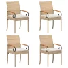  Kerti székek 4 pcs Beige és Krémszínű Polirattan és akác