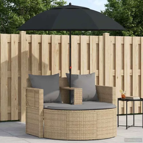 Kerti kanapé párnával 8 pcs Beige és Világosszürke polirattan