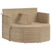  Kerti kanapé párnával 8 pcs Beige és Világosszürke polirattan