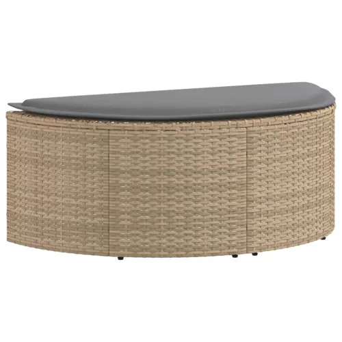  Kerti kanapé párnával 8 pcs Beige és Világosszürke polirattan