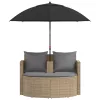  Kerti kanapé párnával 8 pcs Beige és Világosszürke polirattan