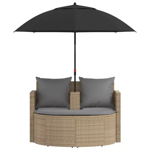  Kerti kanapé párnával 8 pcs Beige és Világosszürke polirattan