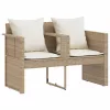  Kerti kanapé párnával 8 pcs Beige és Krémszínű polirattan
