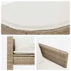  Kerti kanapé párnával 8 pcs Beige és Krémszínű polirattan