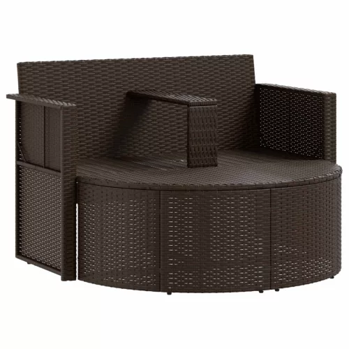  Kerti kanapé Barna és Piros 168 x 168 x 180 cm polirattan