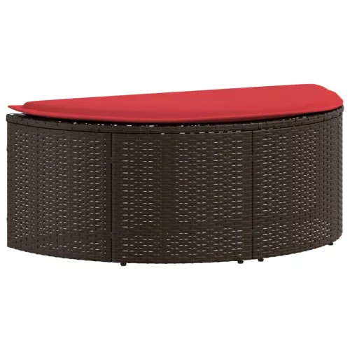  Kerti kanapé Barna és Piros 168 x 168 x 180 cm polirattan