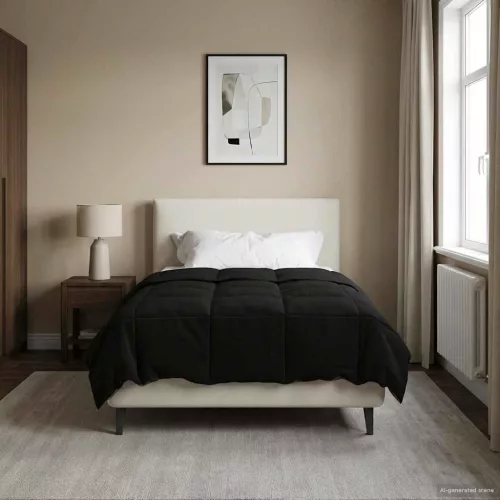  Teljes éves takaró Sövényes Fekete 140 x 200 cm Mikroszál