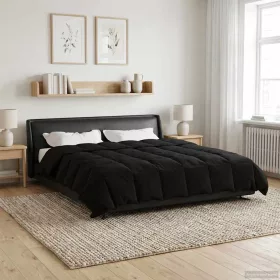    Teljes éves takaró Sövényes Fekete 200 x 240 cm Mikroszál