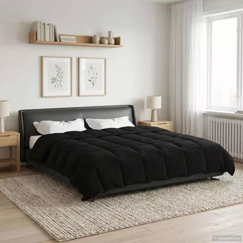  Teljes éves takaró Sövényes Fekete 200 x 220 cm Mikroszál