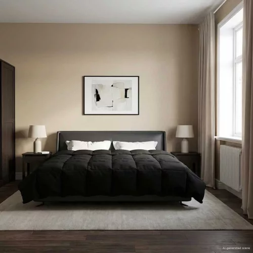 Teljes éves takaró Sövényes Fekete 200 x 220 cm Mikroszál