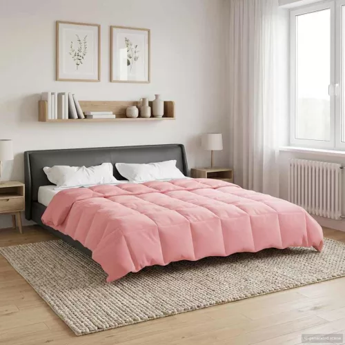  Teljes éves takaró Sövényes Rózsaszín 240 x 260 cm Mikroszál