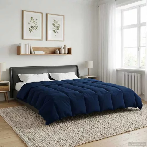  Teljes éves takaró Sövényes Sötét kék 200 x 200 cm Mikroszál