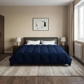   Teljes éves takaró Sövényes Sötét kék 200 x 240 cm Mikroszál