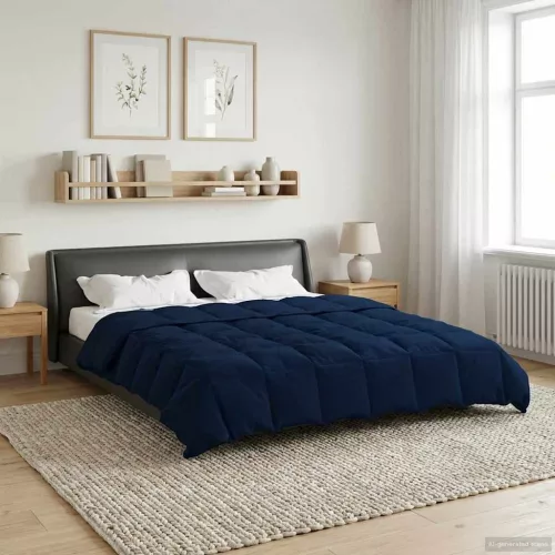  Teljes éves takaró Sövényes Sötét kék 220 x 240 cm Mikroszál