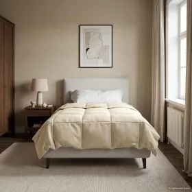    Teljes éves takaró Sövényes Krém 155 x 220 cm Mikroszál