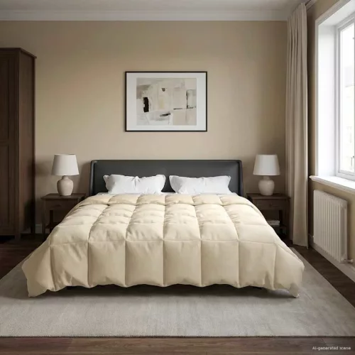  Teljes éves takaró Sövényes Krém 200 x 220 cm Mikroszál