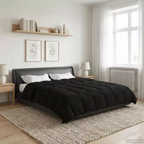  Téli takaró Sövényes Fekete 200 x 200 cm Mikroszál