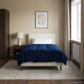    Téli takaró Sövényes Sötét kék 140 x 200 cm Mikroszál