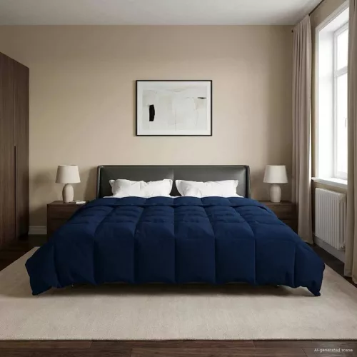  Téli takaró Sövényes Sötét kék 240 x 260 cm Mikroszál