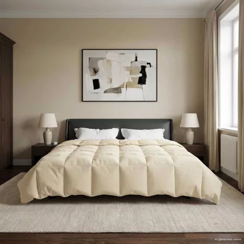  Téli takaró Sövényes Krém 200 x 220 cm Mikroszál