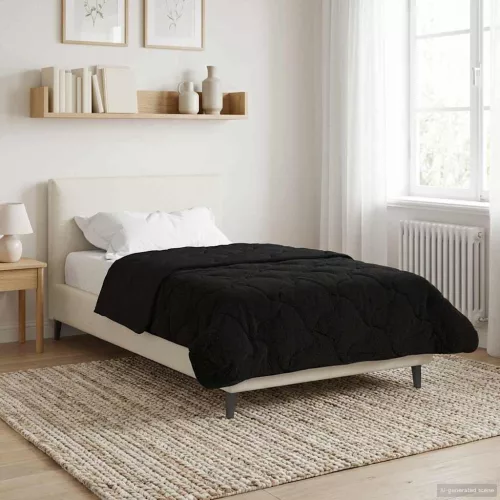  Nyári Takarmány Fekete 140 x 200 cm Mikroszálas és Teddy plüss