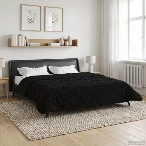  Nyári Takarmány Fekete 200 x 200 cm Mikroszálas és Teddy plüss